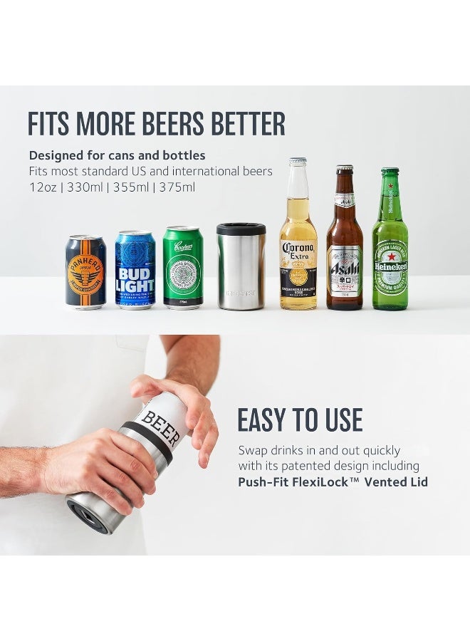 Huski Beer Cooler 2.0 | New | Premium Can and Bottle Holder | Triple Insulated Marine Grade Stainless Steel | Detachable 3-in-1 Opener | Works as a Tumbler | Best Gifts for Beer Lovers (White) - Image 3